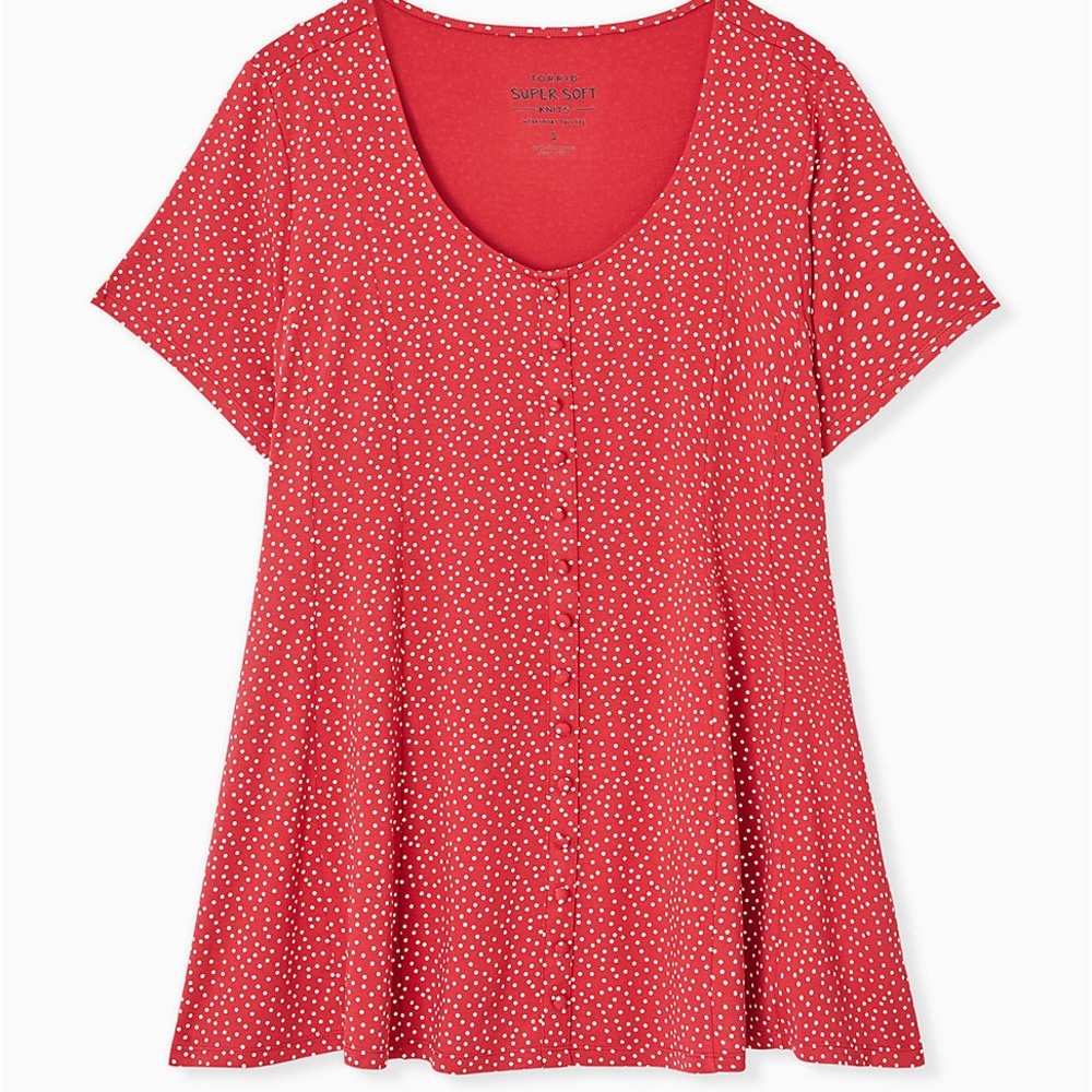 Red Polka Dot Women's Top